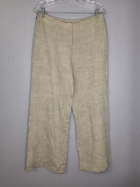 Principles Collection Beige Wide Leg Trousers Women's Size 12 Linen Blend